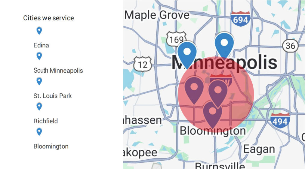 Our service map